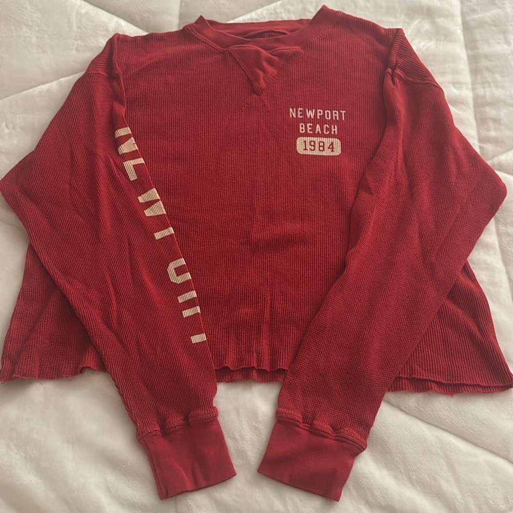 brandy melville waffle knit long sleeve top